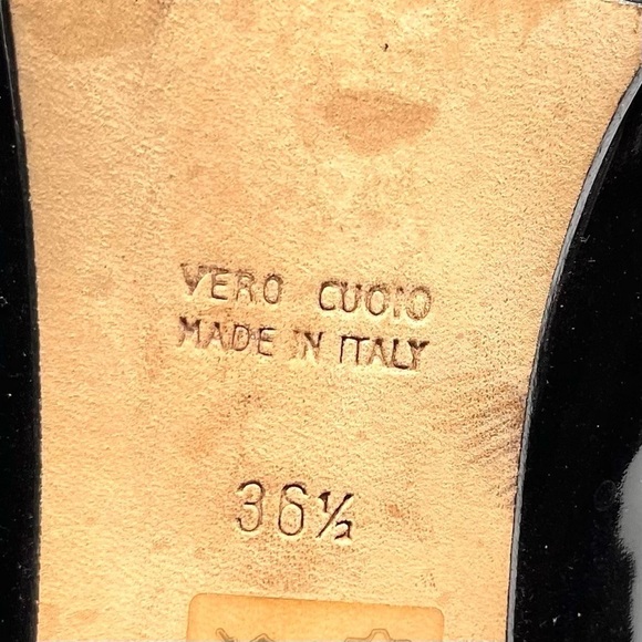 Taryn Rose Black Patent Open Toe Block Heels 36.5 - Picture 8 of 13